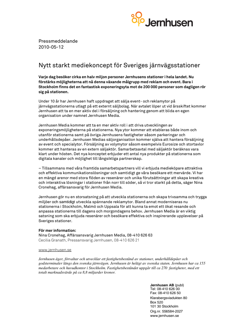 Nytt starkt mediekoncept för Sveriges järnvägsstationer