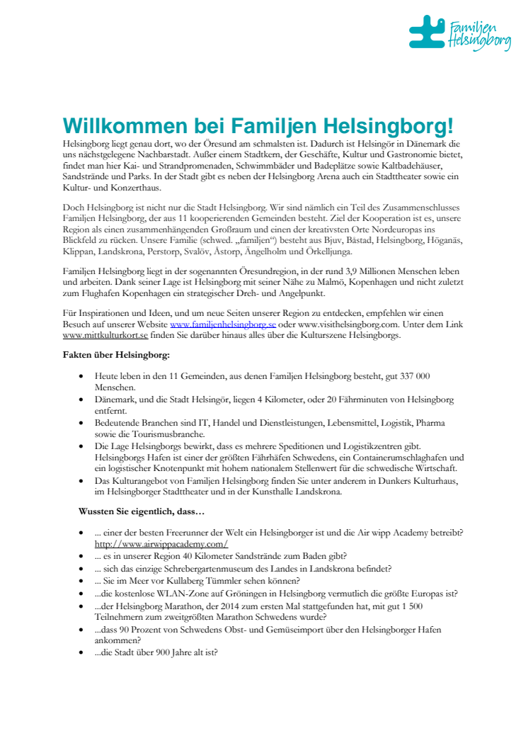 Willkommen bei Familjen Helsingborg!