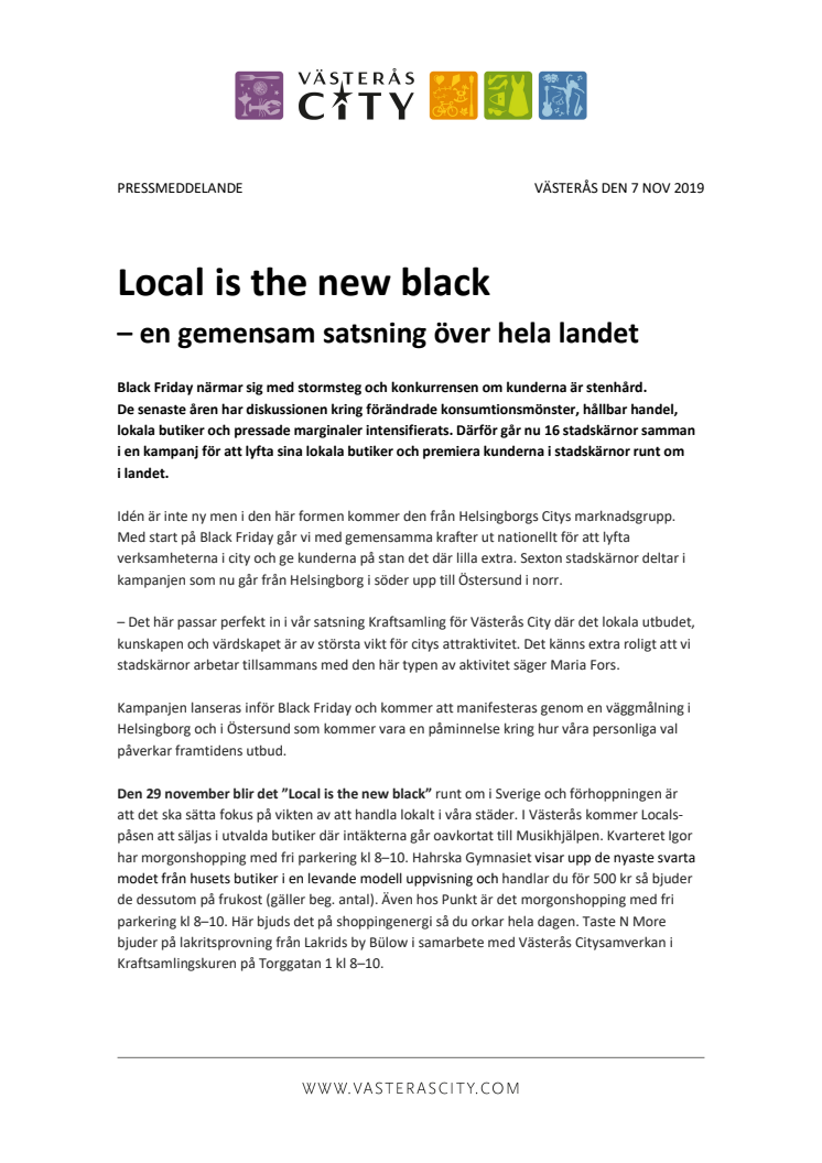 ​Local is the new black – en gemensam satsning över hela landet