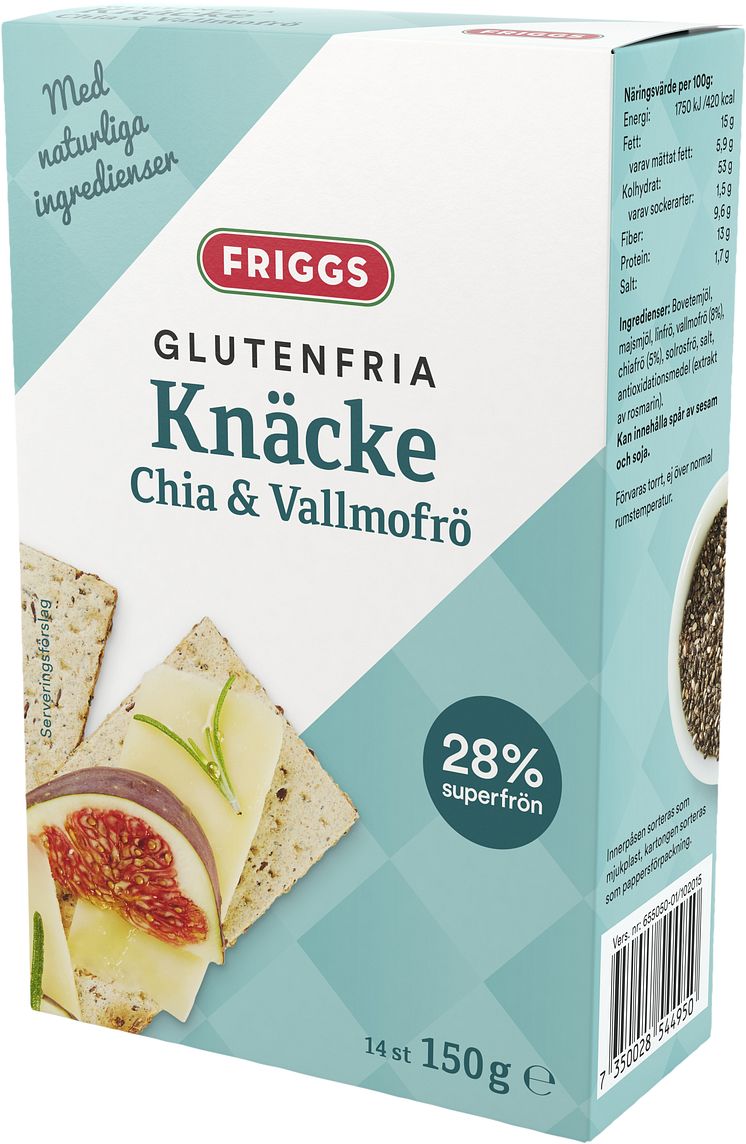 Friggs glutenfrie knekkebrød med chia og valmuefrø