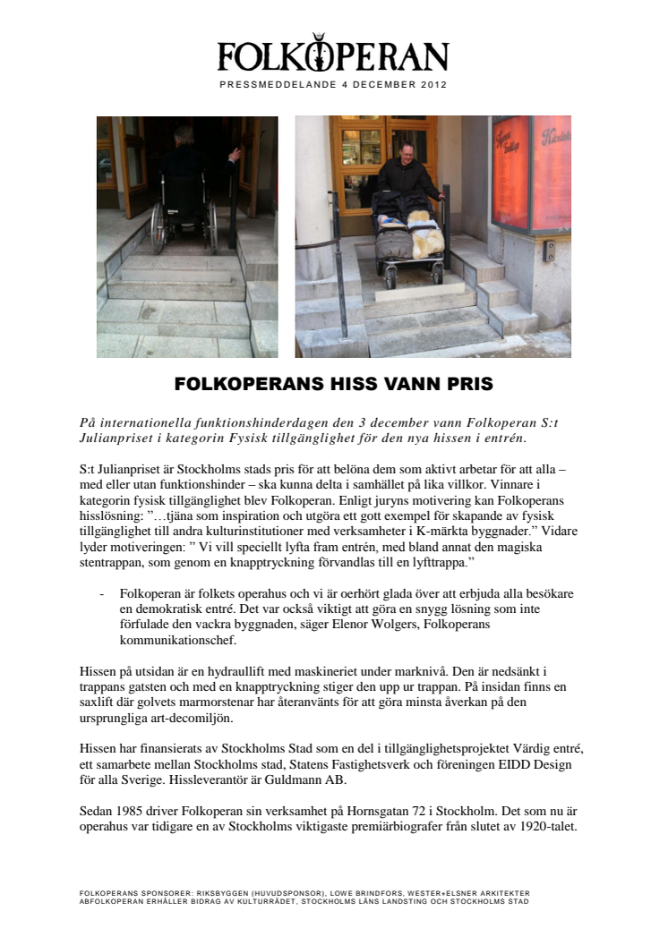 FOLKOPERANS HISS VANN PRIS 