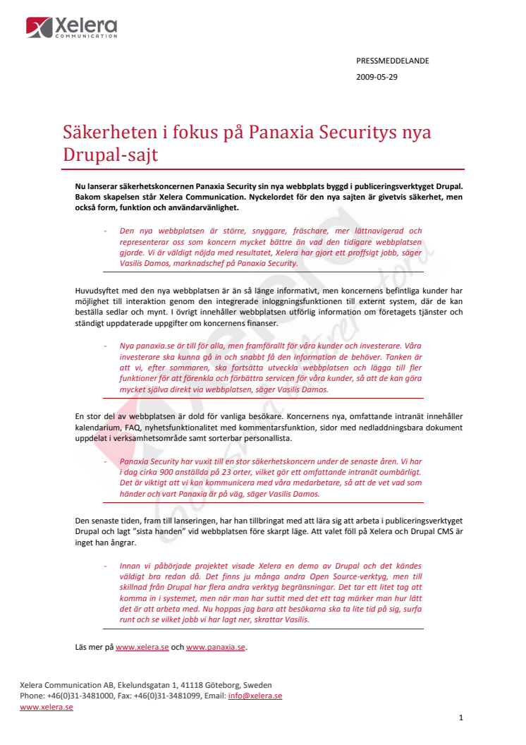 Säkerheten i fokus på Panaxia Securitys nya Drupal-sajt