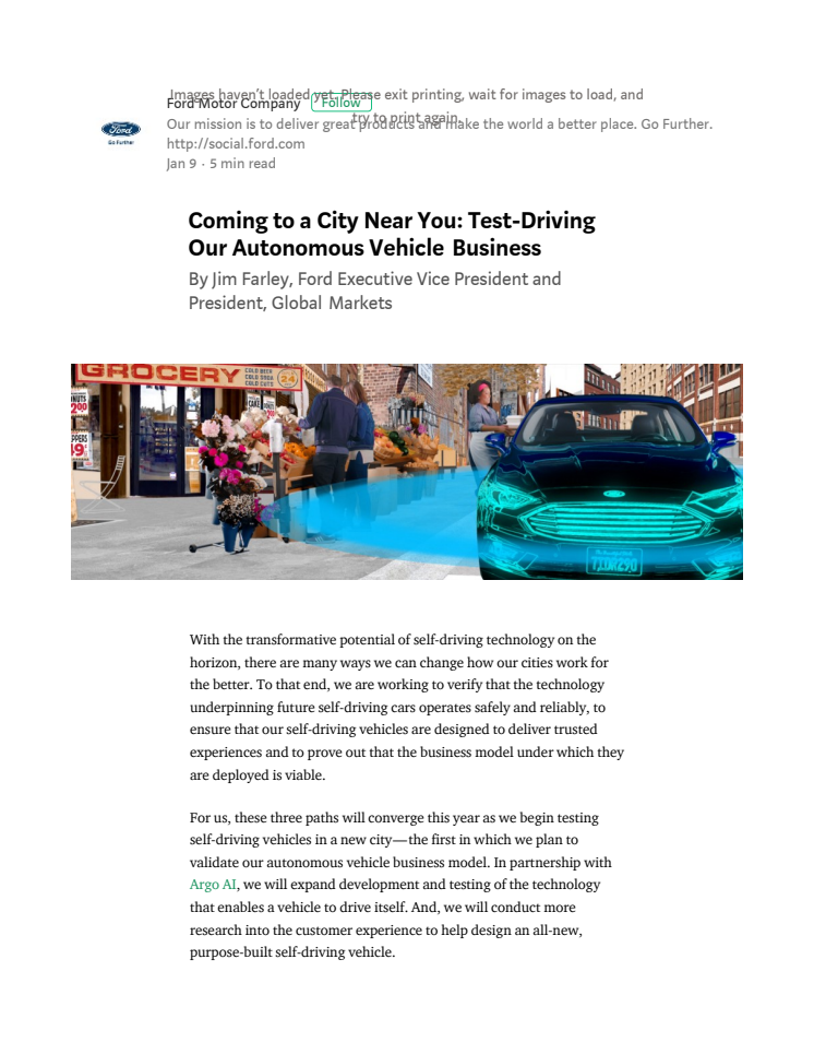 CES 2018: Fords selvkørende biler