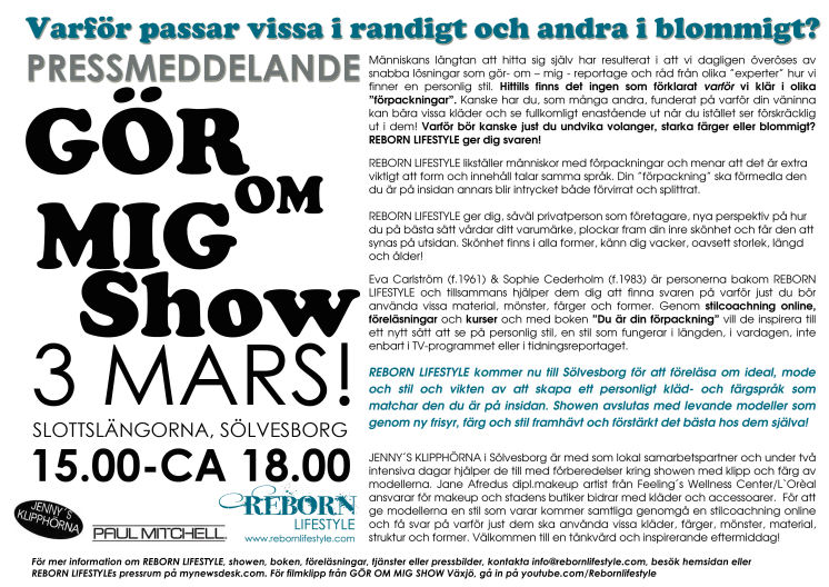 GÖR-OM-MIG-SHOW - Slottslängorna, Sölvesborg 3 mars 15.00-18.00