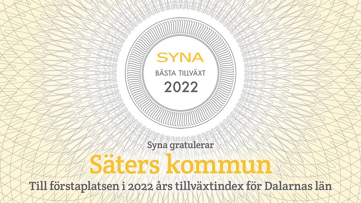 Syna gratulerar Säters kommun 1 Dalarnas län