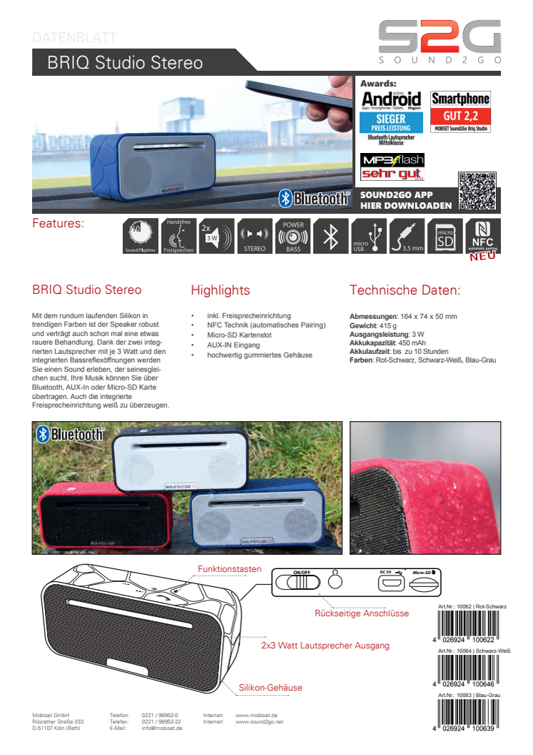 DATENBLATT BRIQ STUDIO Stereo