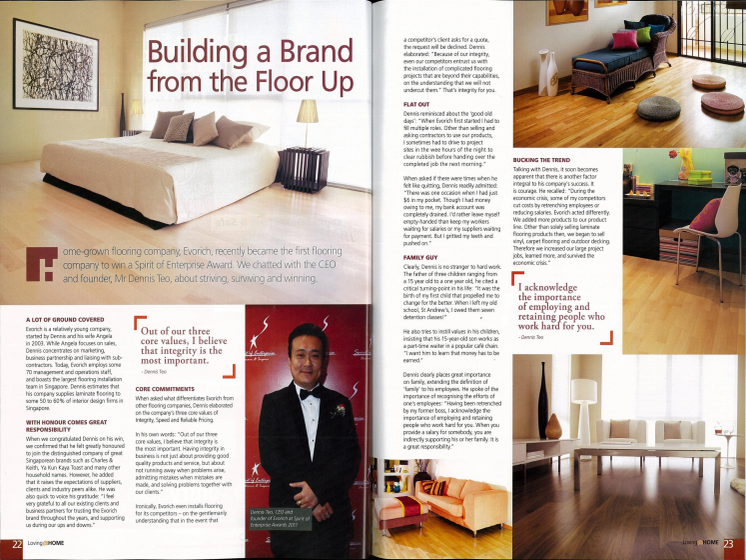 Evorich 1st Featured on @Home Magazine by Home-Fix