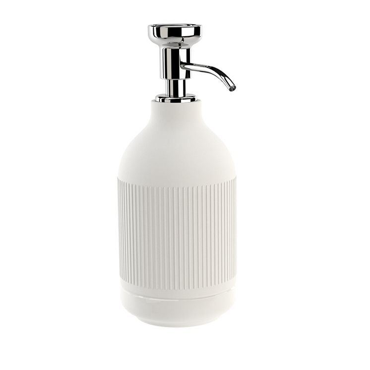 Pomd`or_x_Rosenthal_Equilibrium_Free_standing_soap_dispenser_white_Rips_Chrome