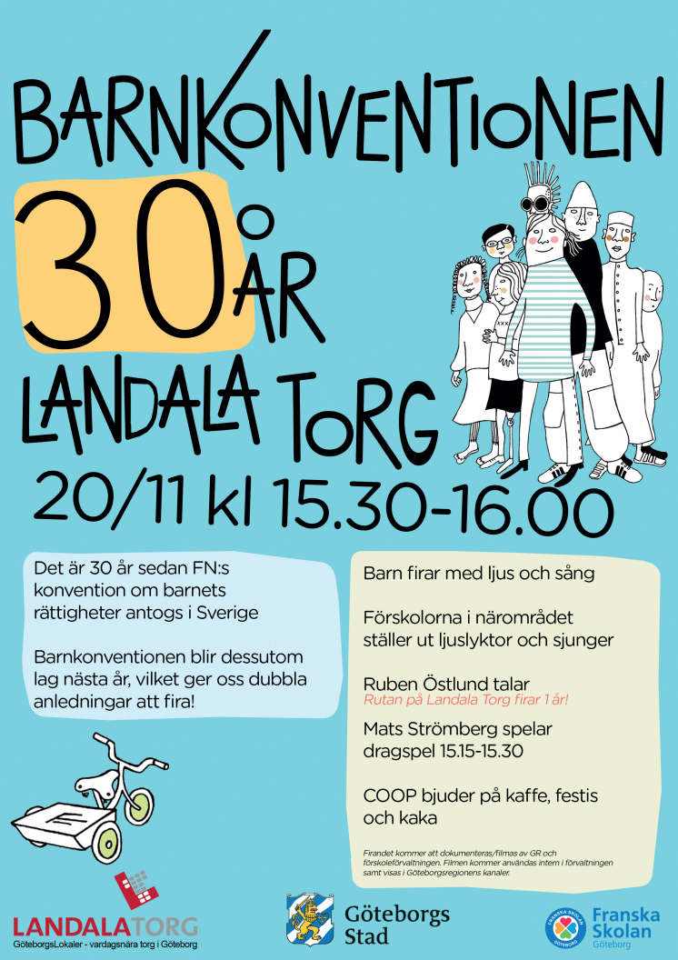 Affisch för firande av Barnkonventionen 30 år