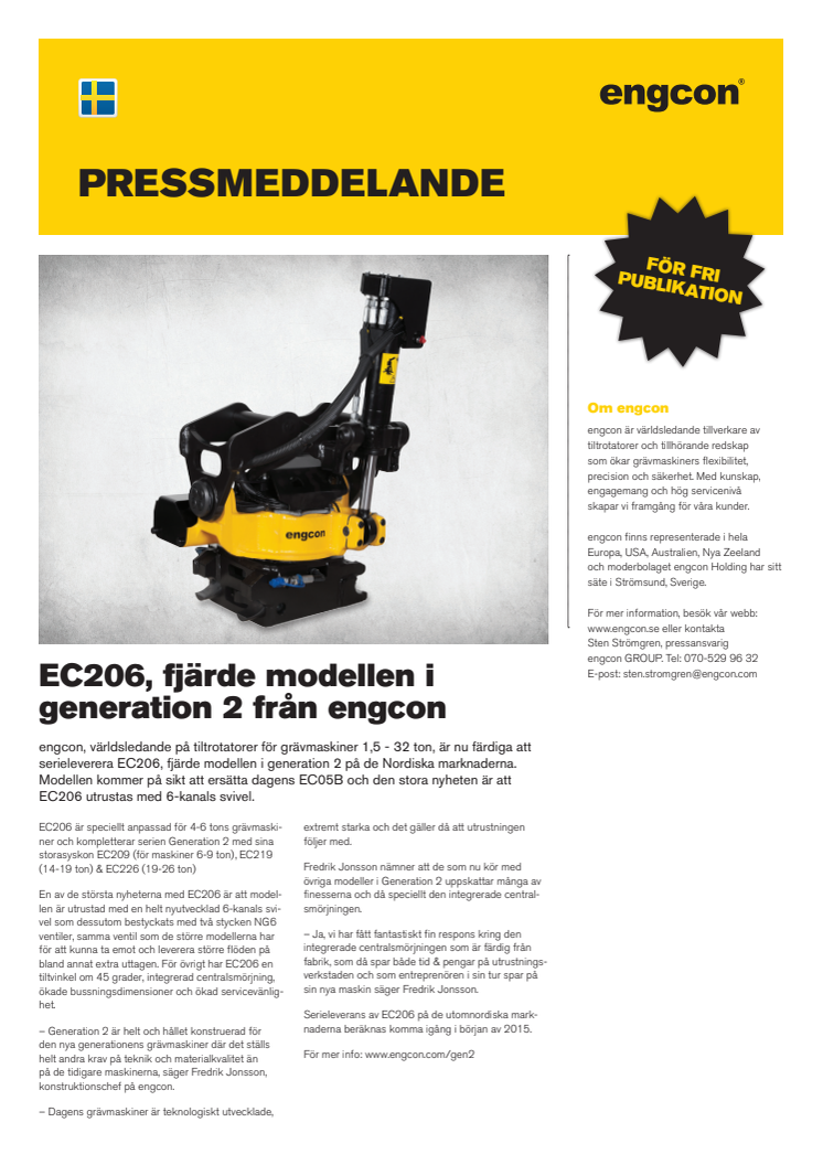 EC206, fjärde modellen i generation 2 från engcon