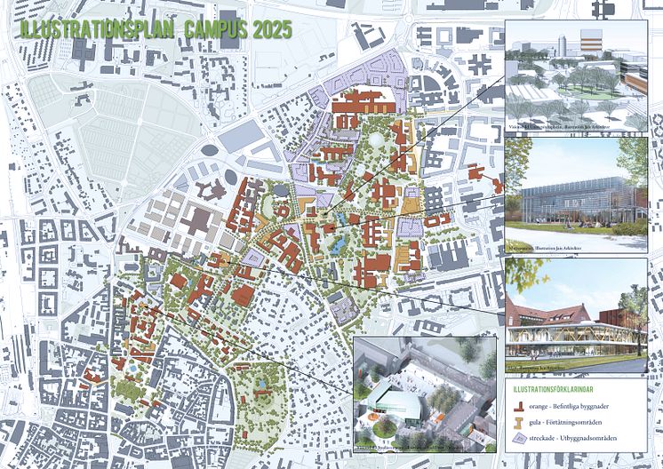 Översikt med bilder, Campusplan Lund