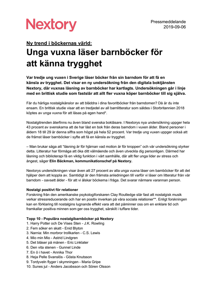 Ny trend i böckernas värld: Unga vuxna läser barnböcker för  att känna trygghet