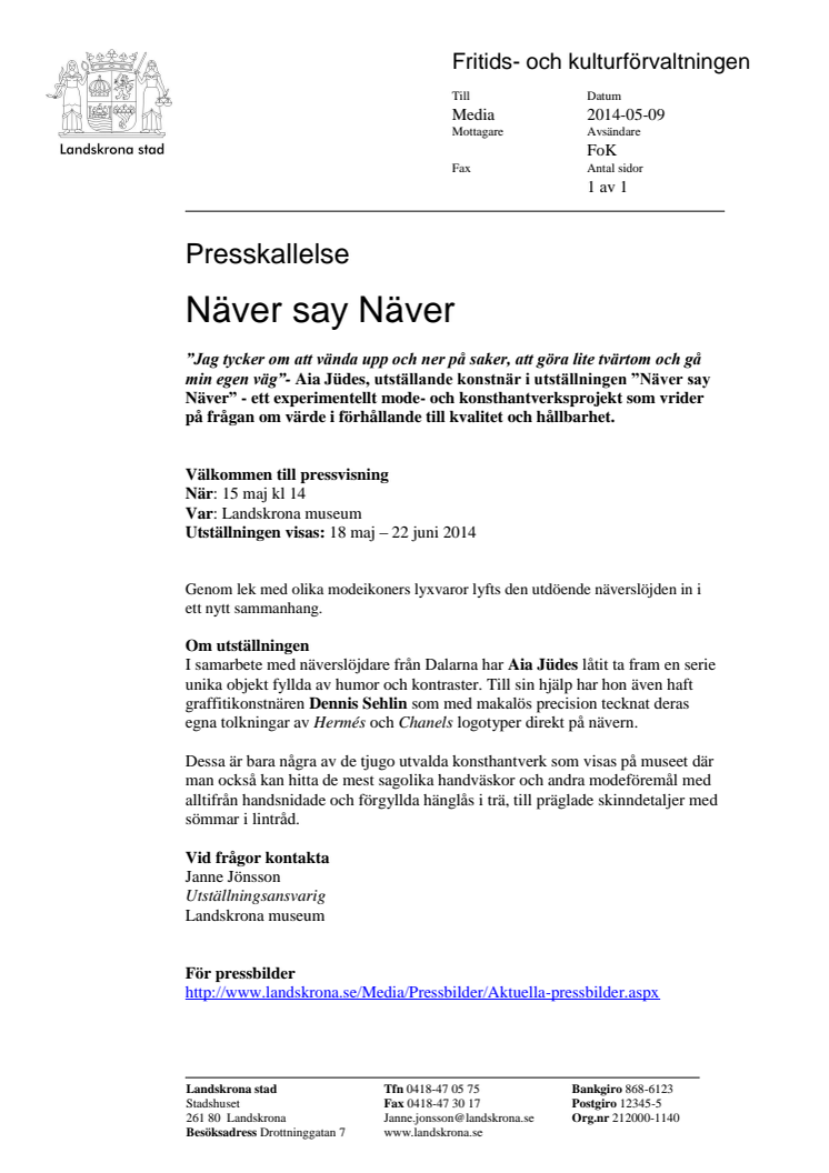 Presskallelse - Näver say Näver