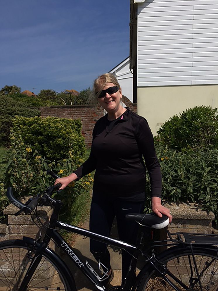 Fiona Sayers and bike