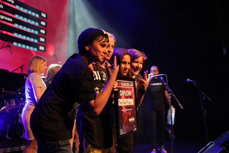 Three Dead Fingers från Västerås, rekordunga vinnare i Livekarusellen 2017. Foto: Erik Hansen