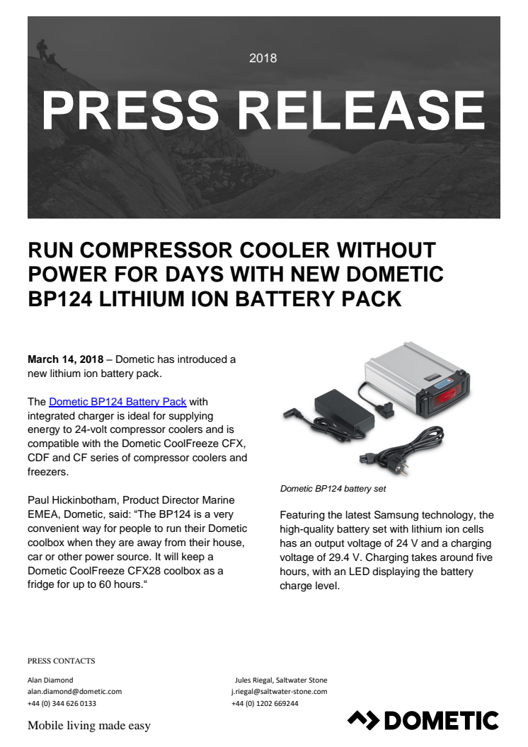 Run Compressor Cooler without Power for Days with New Dometic BP124 Lithium Ion Battery Pack