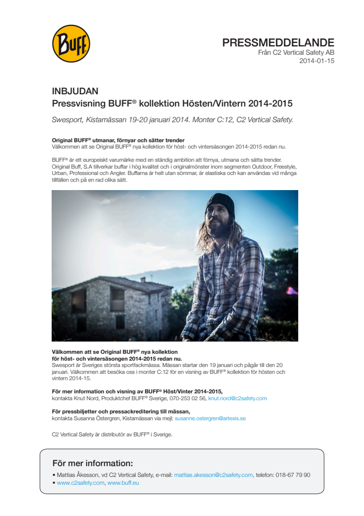 Pressvisning Original BUFF® kollektion Höst/Vinter 2014-2015