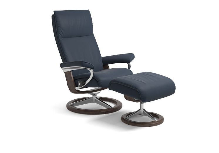 Stressless Aura Signature, Paloma Oxford Blue/Wenge