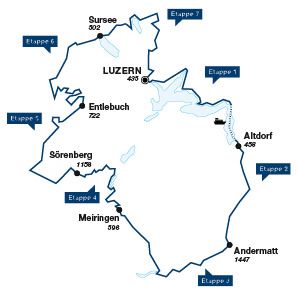Route 1291_Karte ©Luzern Tourismus