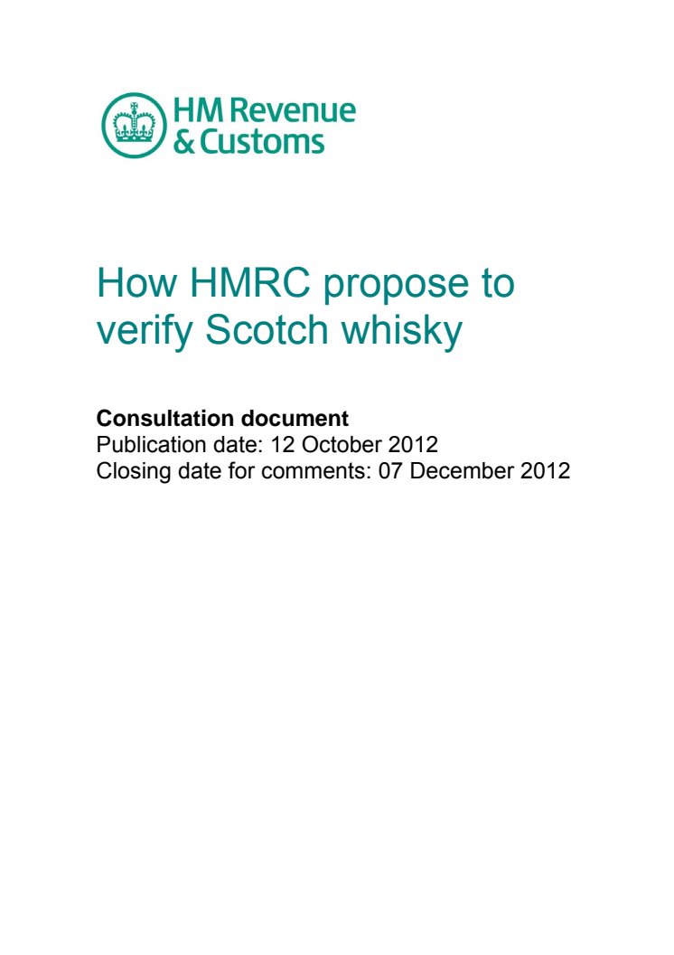 HMRC verification of Scotch whisky