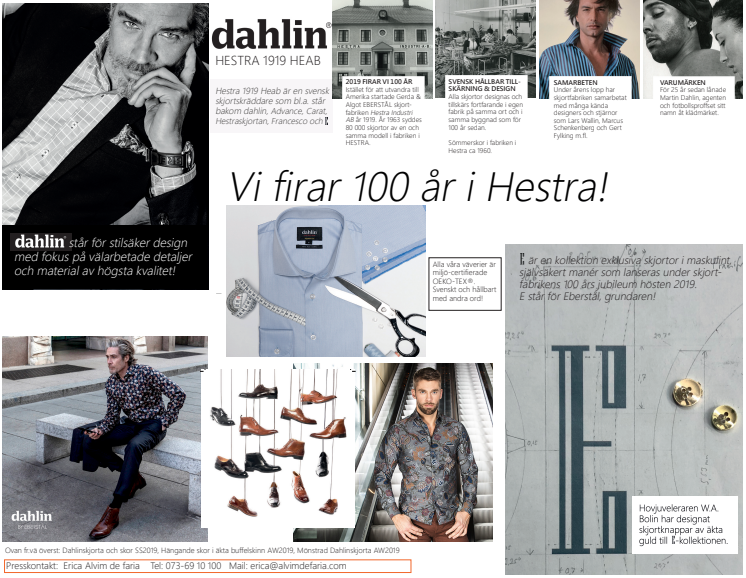 Skjorttillverkning i Hestra firar 100 år! 