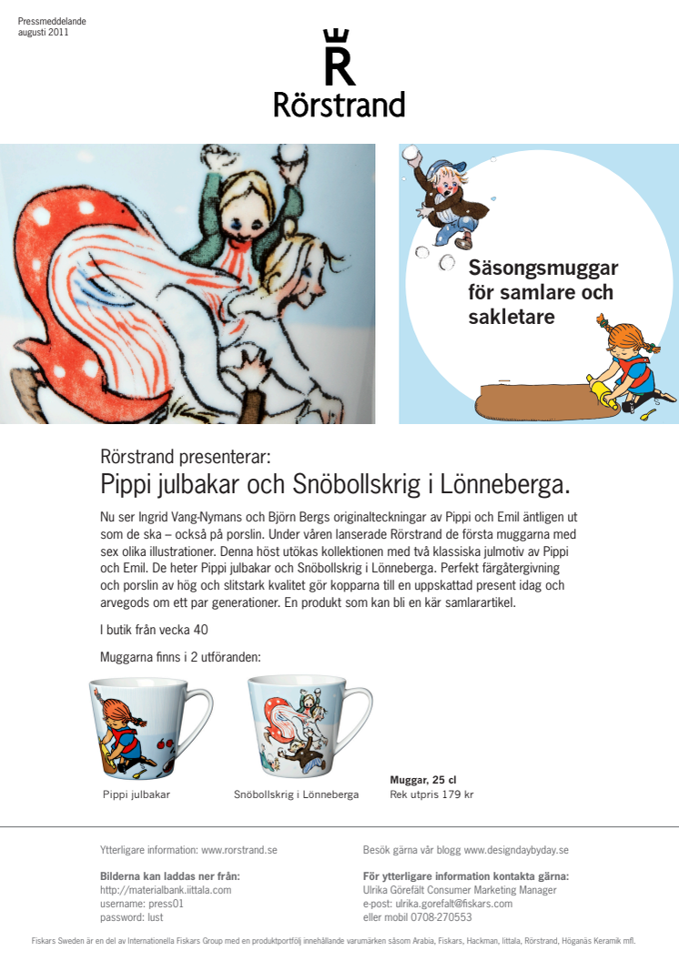 Rörstrand välkomnar julen med säsongsmuggar från Pippi och Emil
