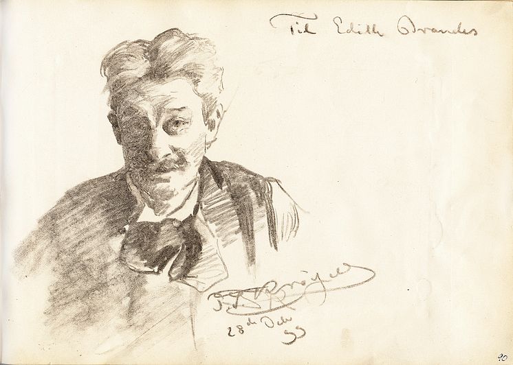 Portræt af Georg Brandes - udført af P.S. Krøyer