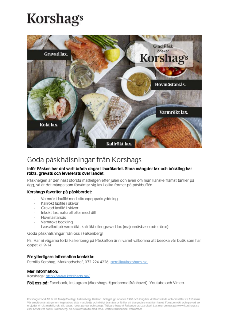 Goda påskhälsningar från Korshags