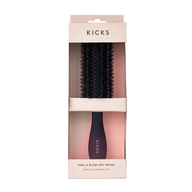 KICKS CURL AND BLOW-DRY BRUSH ┬áBLACK MATTE kartong 