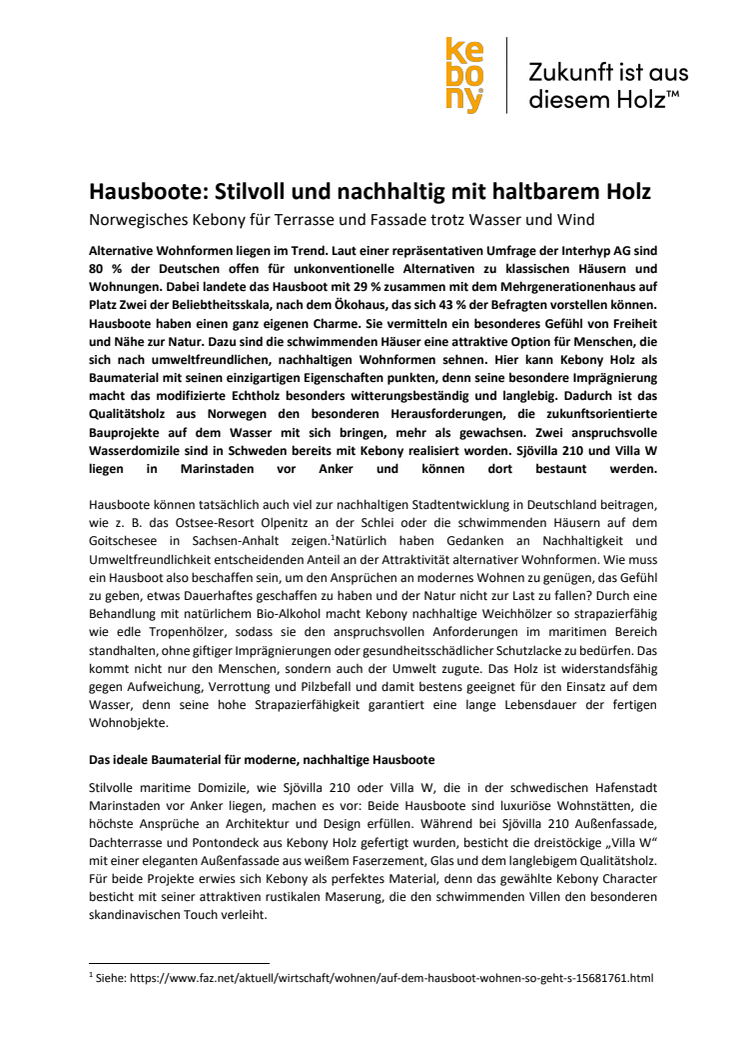  Hausboote: Stilvoll und nachhaltig mit haltbarem Kebony Holz