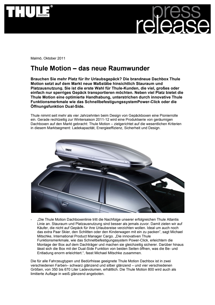 Thule Motion - das neue Raumwunder