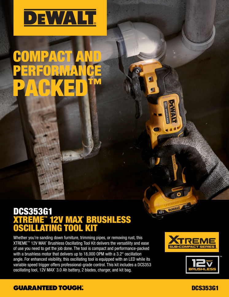 Product Guide_XTREME 12V MAX Brushless Oscillating Tool DCS353