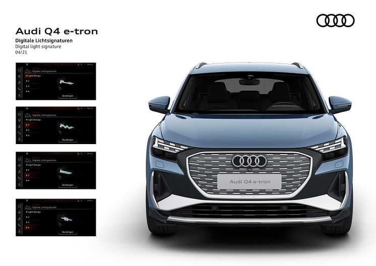 Audi Q4 e-tron digital lyssignatur