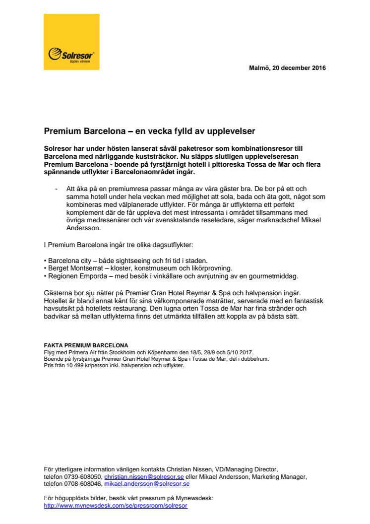 Premium Barcelona – en vecka fylld av upplevelser