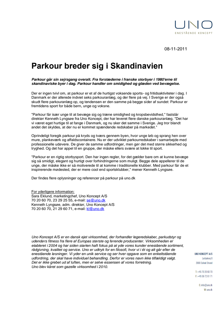 Parkour breder sig i Skandinavien