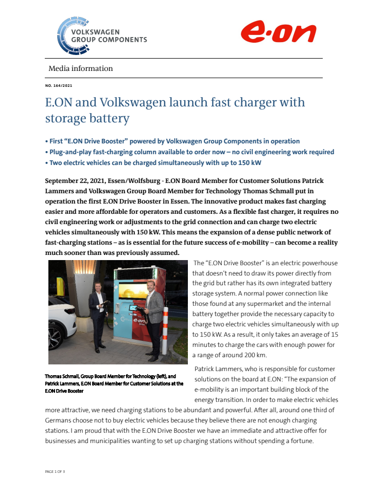 E.ON and Volkswagen launch fast charger with.pdf
