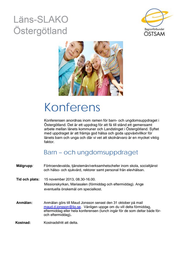 Program för konferensen barnuppdraget