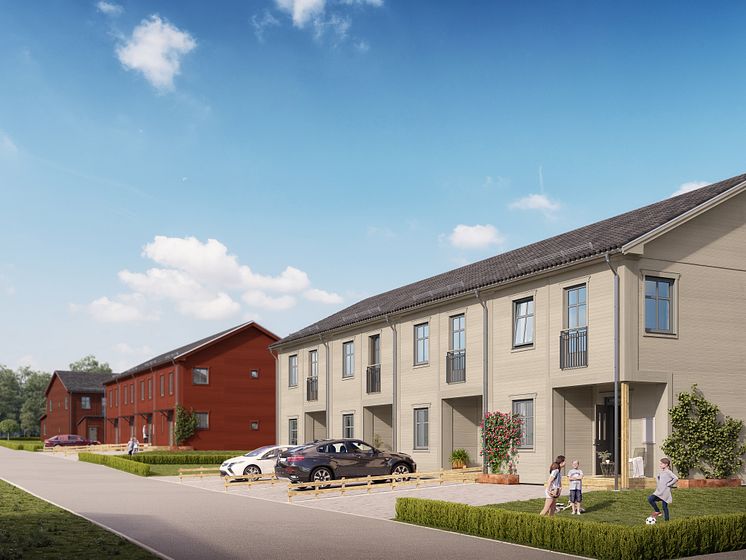 Brf Karusellen - 3D-bild från gatan