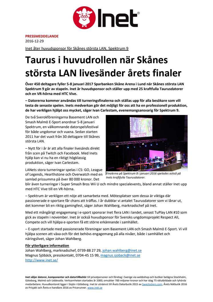 Taurus i huvudrollen när Skånes största LAN livesänder årets finaler