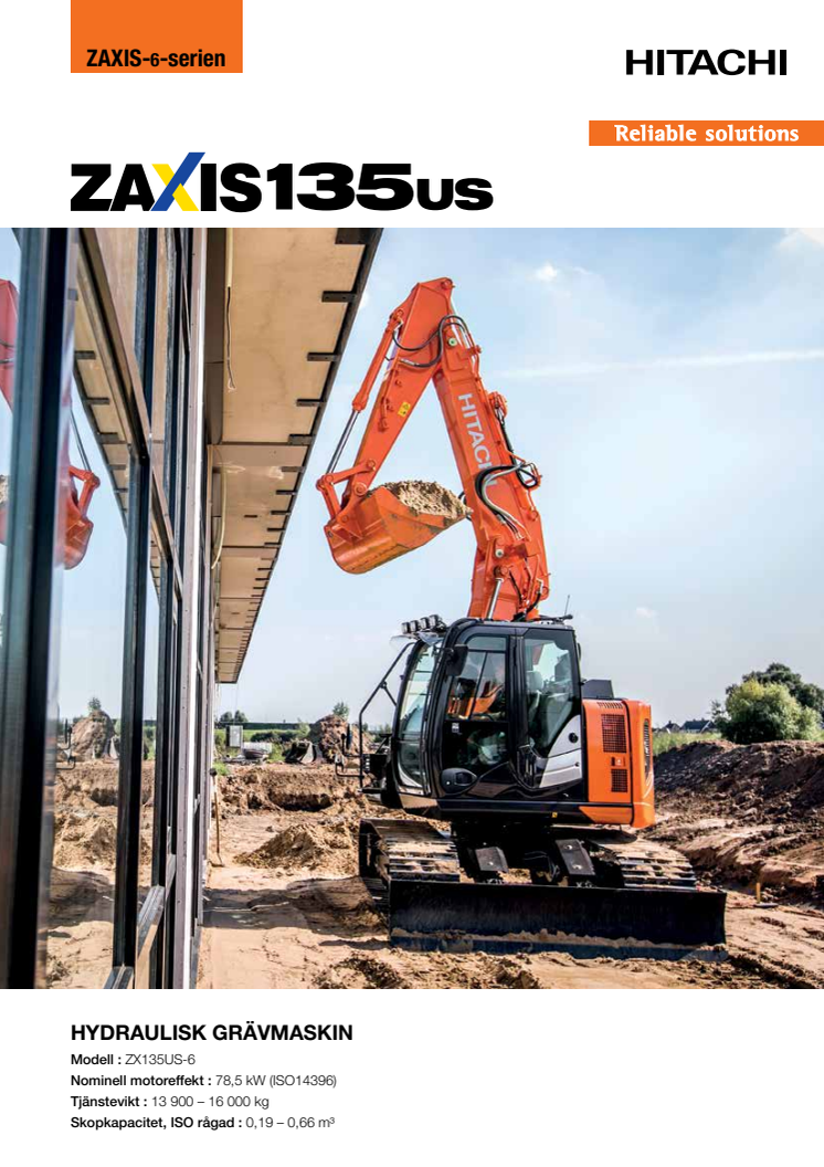 Broschyr Hitachi ZX135US-6 bandgrävare