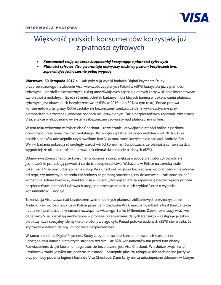 Większość polskich konsumentów korzystała już z płatności cyfrowych