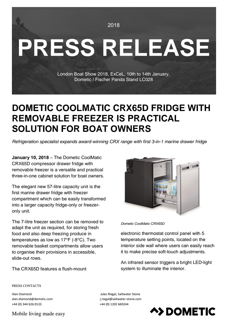 Dometic CoolMatic CRX65D Fridge with Removable Freezer is Practical Solution for Boat Owners