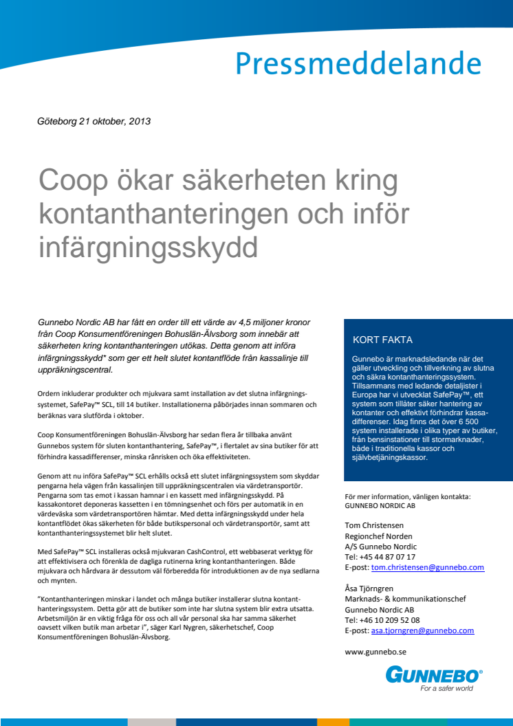 Coop ökar säkerheten kring kontanthanteringen och inför infärgningsskydd