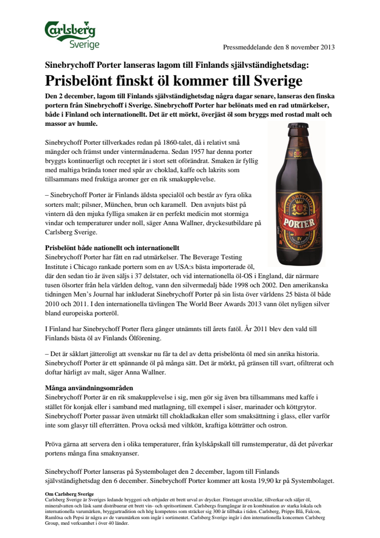 Prisbelönt finskt öl kommer till Sverige
