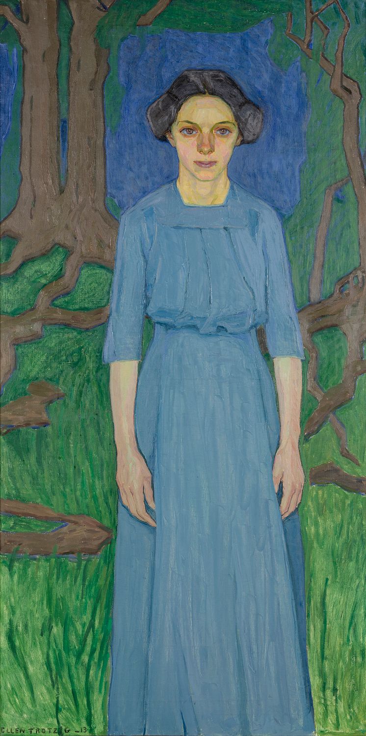 Ellen Trotzig, Folkvisan, 1913. Olja på duk, 135 x 74 cm. Malmö Konstmuseum.