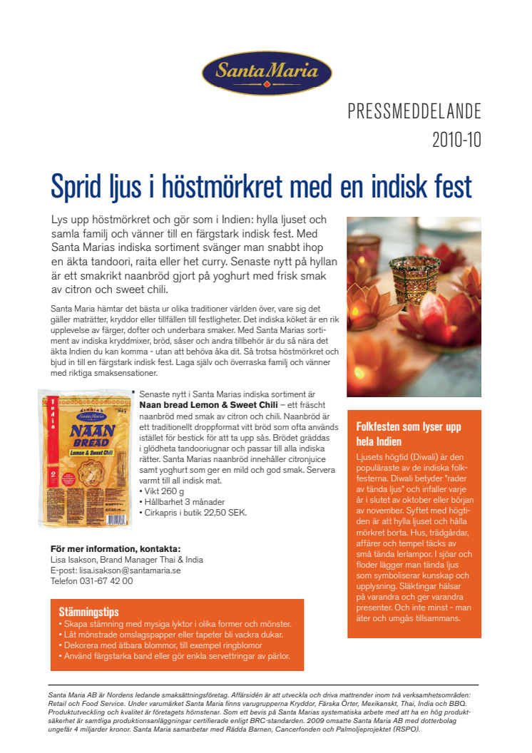 Sprid ljus i höstmörkret med en indisk fest