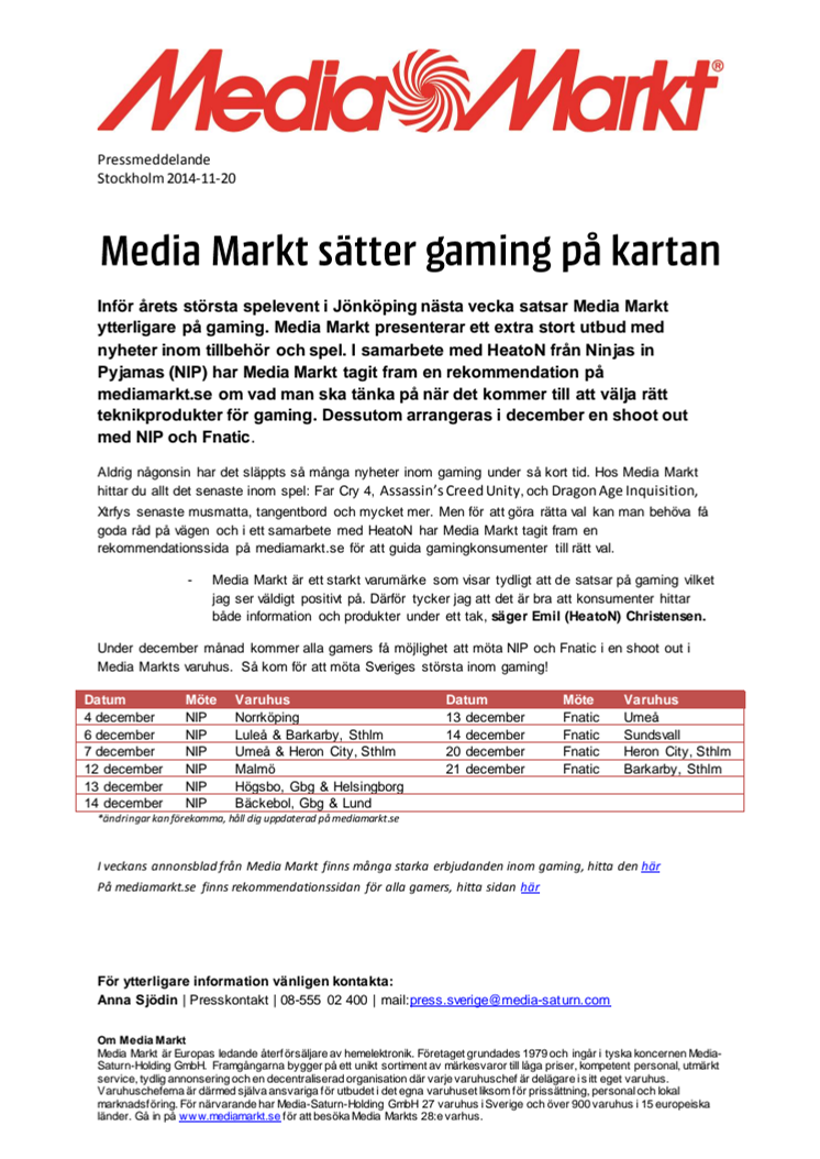 Media Markt sätter gaming på kartan