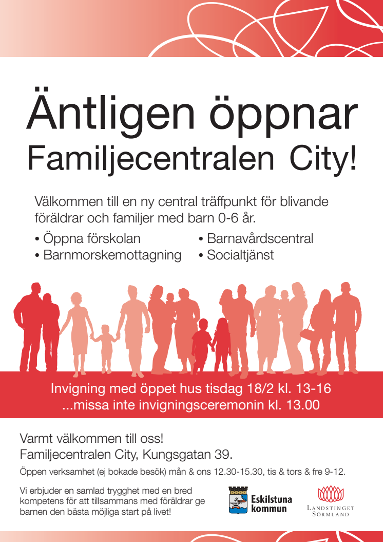 Inbjudan invigning Familjecentralen City Eskilstuna