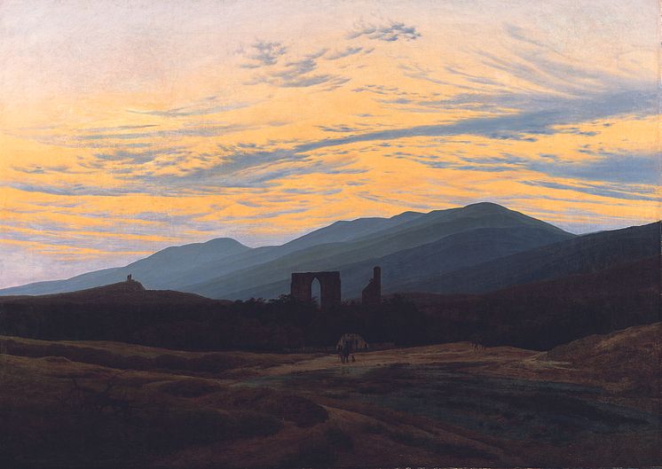 Alene med naturen. Caspar David Friedrich, Ruiner i Riesengebirge, ca 1834