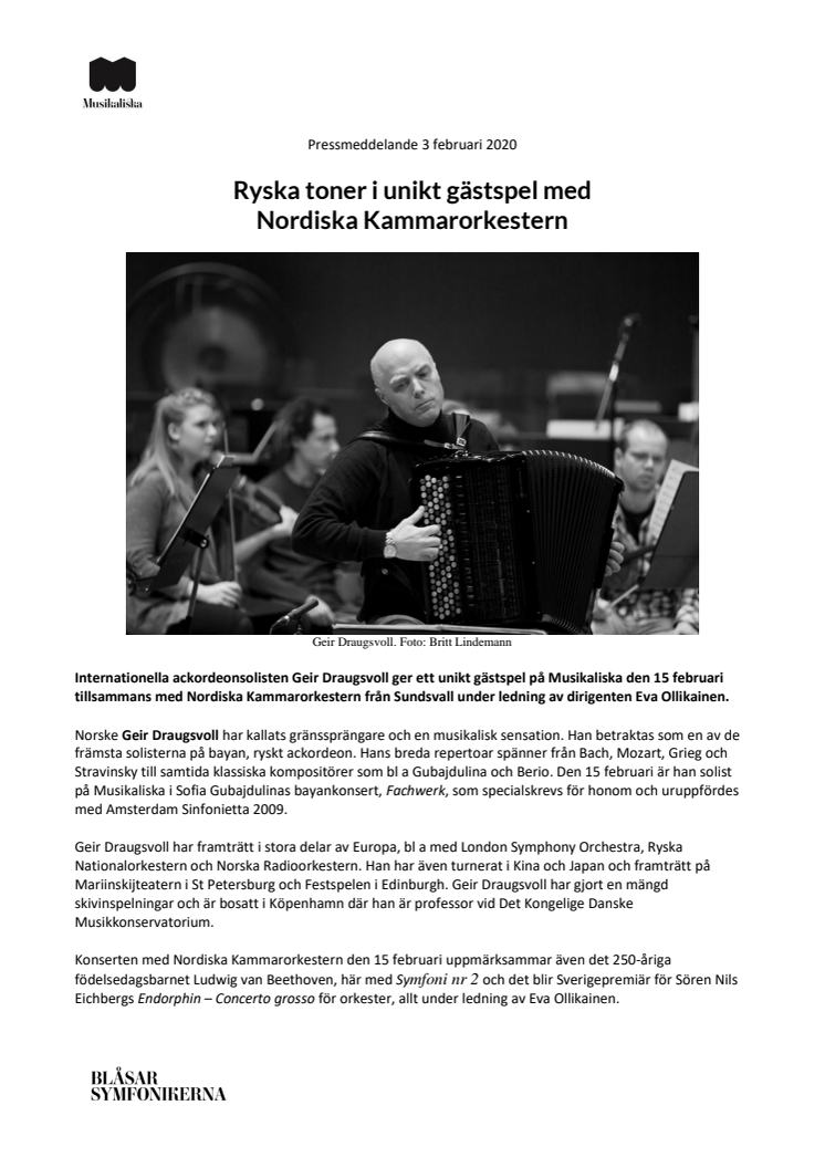 Ryska toner i unikt gästspel med Nordiska Kammarorkestern
